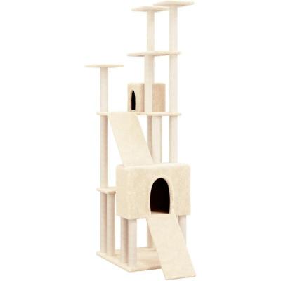 VIDAXL Mercatoxl - Arbre &agrave; chat avec griffoirs en sisal Cr&egrave;me 190 cm