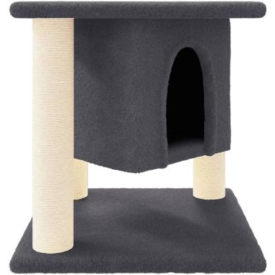  Vidaxl Arbre &Agrave; Chat Avec Griffoirs En Sisal Gris Fonc&eacute; 37 Cm