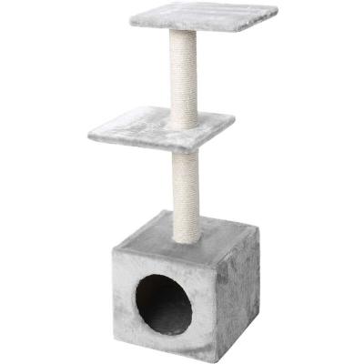 EBI Arbre &agrave; chat classique Palazzo 30x30x90 cm Gris  Grey