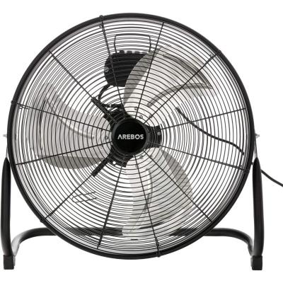 AREBOS Ventilateur sur pied  120W 3 vitesses D50cm Noir - noir