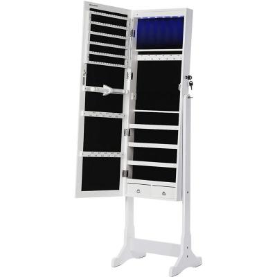 Armoire &agrave; bijoux LED int&eacute;rieur 151 cm blanc 12_0000170 