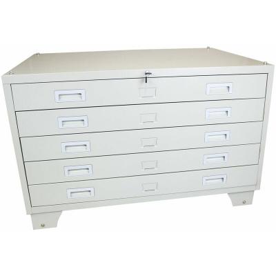 Commode d&acute;architectes m&eacute;tallique, verrouillable, &agrave; 5 tiroirs a1
