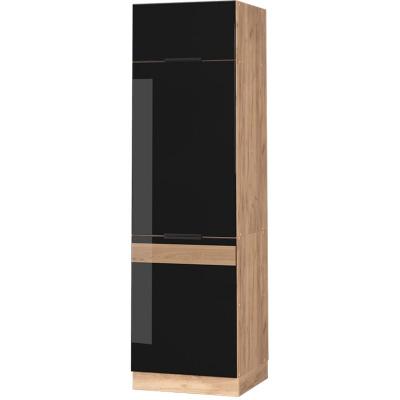 VICCO Armoire pour frigo Fame-Line, Ch&ecirc;ne noir brillant, 60 cm, 