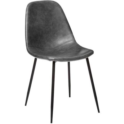 Lot de 4 chaises m&eacute;tal ""vladi"" gris