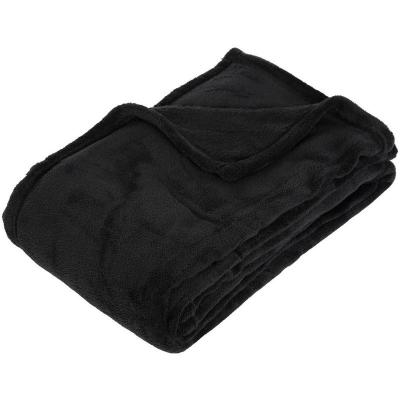 ATMOSPHERA Cr&eacute;ateur d'int&eacute;rieur - Plaid Polaire Microfibre 125x150cm Noir