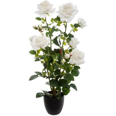 ATMOSPHERA  - Plante Artificielle Rosier Velours dans Un Pot H 74 cm