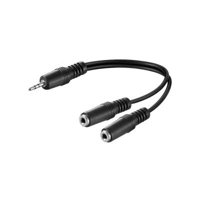 GOOBAY  C&acirc;ble Adaptateur Jack 3,5 mm vers 2x Jack 3,5 mm M&acirc;le/Femelle 20 cm Noir