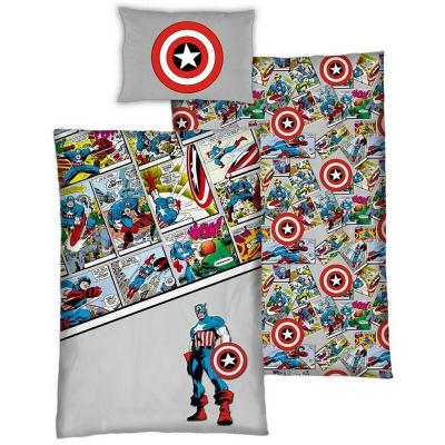 MARVEL Parure de lit r&eacute;versible  Avengers Captain America - 140 cm x 200 cm