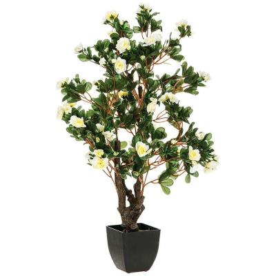 ATMOSPHERA Plante artificielle Azal&eacute;e en pot h 81 cm - Blanc - 