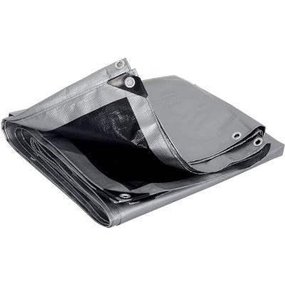 WOLTU B&acirc;che de Protection PE pour Piscine  - 4x6m - 280g/m&sup2; - Gris+Noir