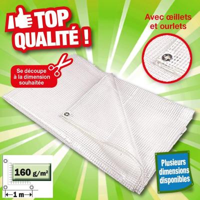 OUTIROR B&acirc;che  translucide en 160 gr/m2, avec oeillets solides 