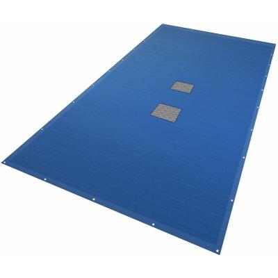 VOUNOT Bache piscine rectangulaire double couche en Polyethylene 160 gr/m2 avec filet ecoulement 4x9m Bleue