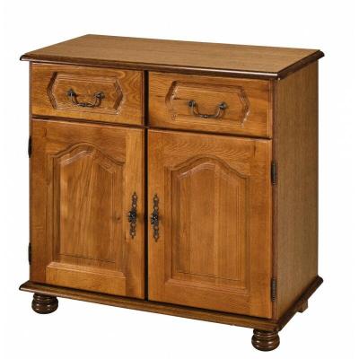 Beaux Meubles Pas Chers - Bahut Ch&ecirc;ne 2 Portes 2 Tiroirs - marron