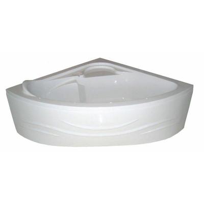 Baignoire angle accoudoirs pieds Fany - Blanc - 140x140x55.2cm