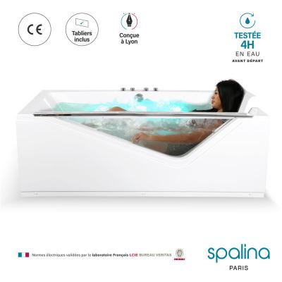 Baignoire baln&eacute;o droite INDRA Wave L170xl80xH63cm, by SPALINA - Blanc
