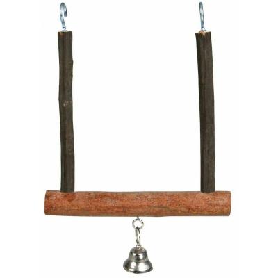 TRIXIE  - Balan&ccedil;oire avec cloche, en bois d'&eacute;corce 12 &times; 15 cm