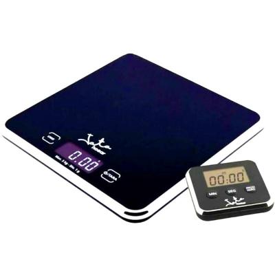 JATA  730 Escabeaux De Cuisine Noir Comptoir Carr&eacute; Balance De M&eacute;nage &Eacute;lectronique 