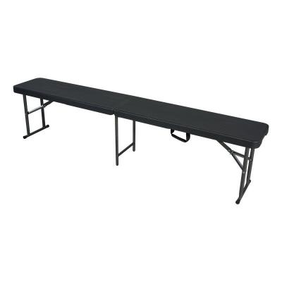 RONDY Banc pliant - Imitation bois - Noir - 183x30x43cm
