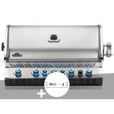 NAPOLEON Barbecue gaz encastrable  Prestige Pro 665 inox avec r&ocirc;tissoire