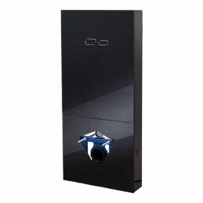 PLANETE BAIN B&acirc;ti-support digital en verre noir avec commande sensitive pour wc suspendu - en applique 