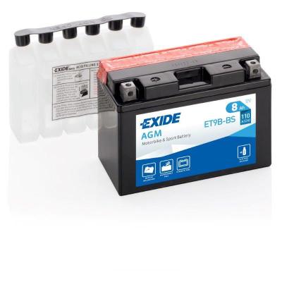 EXIDE  - Batterie moto ET9B-BS YT9B-BS 12v 8ah 115A