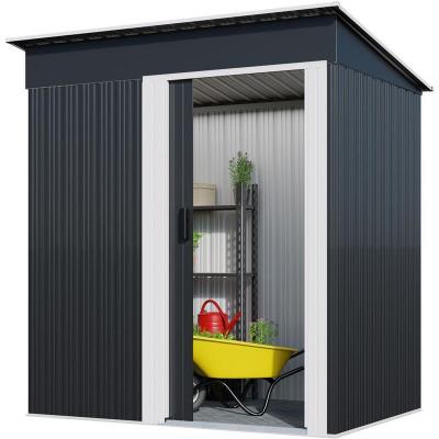 BC ELEC Bcelec 5662-0504 Abri de jardin m&eacute;tallique en acier galvanis&eacute; 162 x 86 x 181cm