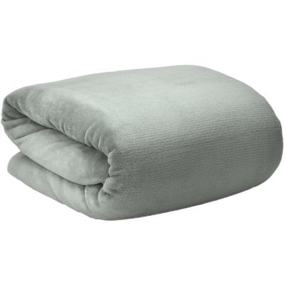 BEAUTISSU HOME STYLE Beautissu Couverture polaire 220x240cm Gris clair - Couvre-Lit Aurelia - Plaid jet&eacute; de canap&eacute; tr&egrave;s doux - Plaid polaire gris clair 