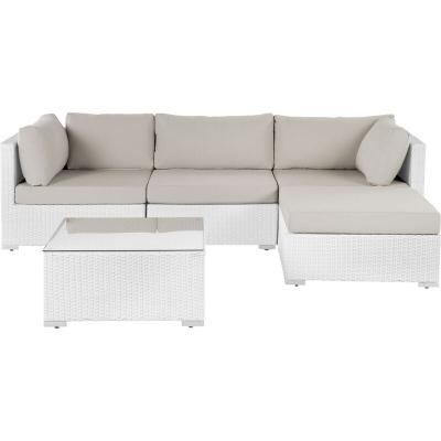 BELIANI  - Salon de jardin en rotin blanc SANO II