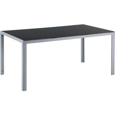 BELIANI Table De Jardin 160 X 90 Cm En Aluminium Et Verre Noire Catania