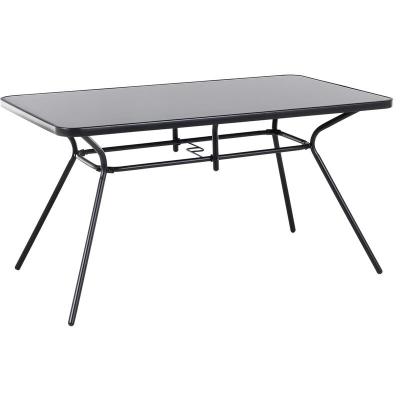 BELIANI  - Table de jardin en acier noir 140x80 cm LIVO