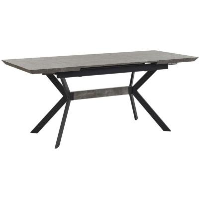 Table effet b&eacute;ton et noir 140 / 180 x 80 cm benson 242758