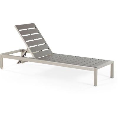 BELIANI  - Transat de jardin en aluminium et bois composite gris NARDO