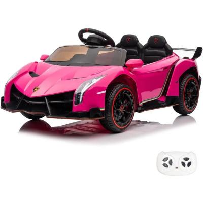 VROOOMY Lamborghini Veneno - Voiture Electrique Pour Enfants - 12v - 1 &Agrave; 6 Ans - Rose