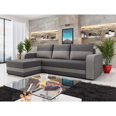 BESTMOBILIER  Canap&eacute; d'angle r&eacute;versible convertible 4 places HARVEY - Tissu Gris