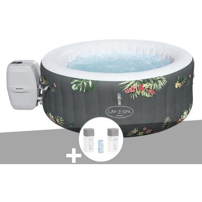 BESTWAY Kit spa gonflable Lay-Z-Spa Aruba rond Airjet 2/3 places + Kit traitement brome