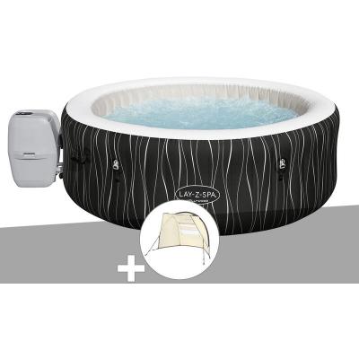 BESTWAY Kit spa gonflable Lay-Z-Spa Hollywood rond Airjet 4/6 places + Auvent