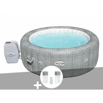 BESTWAY Kit spa gonflable Lay-Z-Spa Honolulu rond Airjet 4/6 places + Kit traitement brome