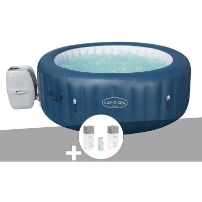 BESTWAY Kit spa gonflable Lay-Z-Spa Milan rond Airjet Plus 4/6 places + Kit traitement brome
