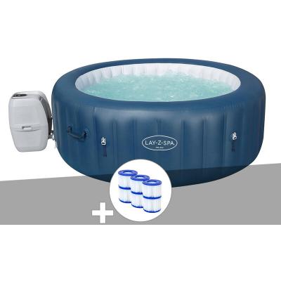 BESTWAY Kit spa gonflable Lay-Z-Spa Milan rond Airjet Plus 4/6 places + 6 filtres