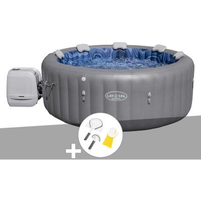 BESTWAY Kit spa gonflable Lay-Z-Spa Santorini rond HydroJet Pro 5/7 places + Kit de nettoyage