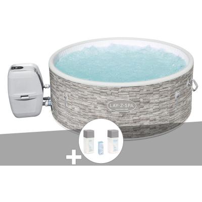 BESTWAY Kit spa gonflable Lay-Z-Spa Vancouver rond Airjet Plus 3/5 places + Kit traitement brome