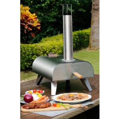 BIGHORN  - Four &agrave; pizza portable &agrave; granul&eacute;s de bois alimentaire en acier inoxydable Four &agrave; pizza portable avec plaque c&eacute;ramique de 12 pouces pieds