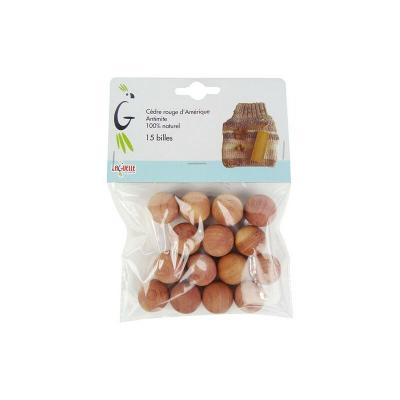 LAGUELLE Billes antimites bois c&egrave;dre rouge sachet de 15