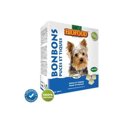 BF PETFOOD Biofood Chien Bonbons Puces et Tiques Peau et Pelage 80 pi&egrave;ces