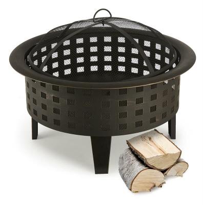 BLUM feldt Boston Bras&eacute;ro jardin chauffage exterieur barbecue &Oslash; 70 cm acier noir