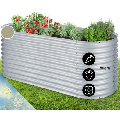 BLUMFELDT Jardini&egrave;re sur&eacute;lev&eacute;e - High Grow - Carr&eacute; de potager - 200x80x100cm - Plate-bande sur&eacute;lev&eacute;e - T&ocirc;le d'acier - Argent 