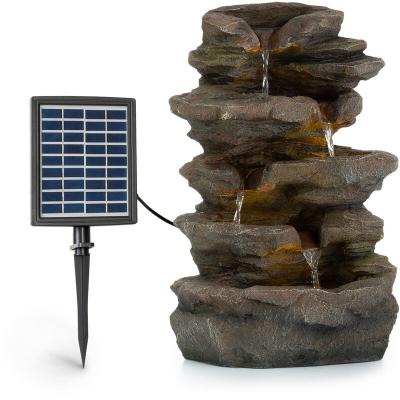 BLUMFELDT  - Fontaine solaire Stonehenge &eacute;clairage led Polyresin batterie Lithium Ion