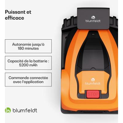 BLUMFELDT Robot tondeuse  VC5-GardenHero-IOT - Autotract&eacute;e - &Eacute;jection bac - Sur batterie 