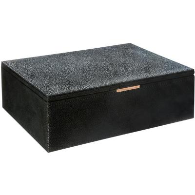 PARIS PRIX Atmosphera Cr&eacute;ateur d'int&eacute;rieur - Bo&icirc;te &agrave; Bijoux Grain&eacute; 26cm Noir