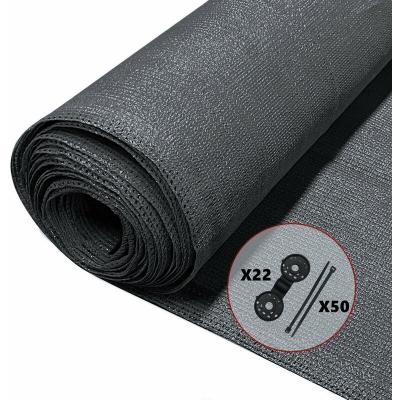 VOUNOT Brise vue occultant en hdpe 150g/m&sup2; 1.8x10m avec attaches de fixation anthracite